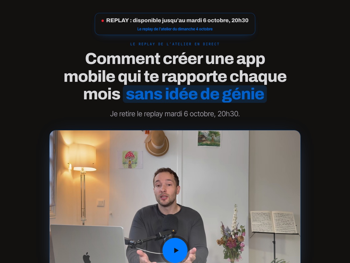 Aperçu : replay et candidature